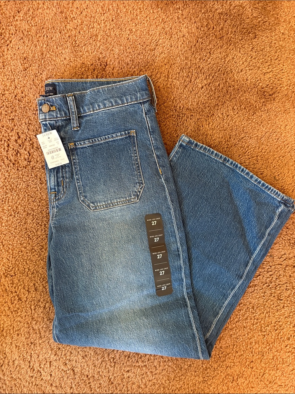 NWT! J. Crew Wide Leg Crop Blue Jeans